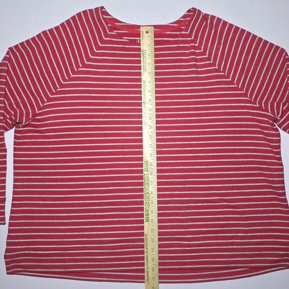 L.L. Bean Womens Red and Gray Striped Long Sleeve Pullover Size 3X Regular - Picture 11 of 11